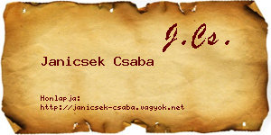Janicsek Csaba névjegykártya