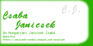 csaba janicsek business card